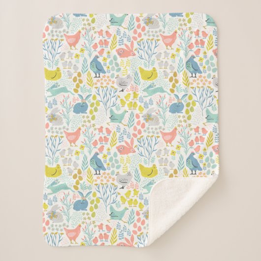 春パステルアニマルズ シェルパブランケット (正面)