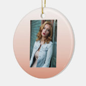 春パステルカラー赤面ピーチグラデーションダスティピンク セラミックオーナメント (左)