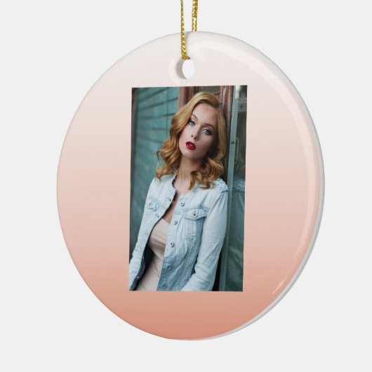 春パステルカラー赤面ピーチグラデーションダスティピンク セラミックオーナメント (左)