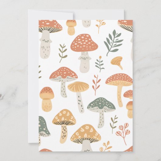 春パステルコタジェコアマッシュルームベビーシャワー 招待状 (裏面)