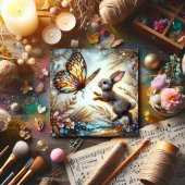 春パステルステンドグラスバニーイースター シーズンカード