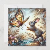 春パステルステンドグラスバニーイースター シーズンカード (正面)