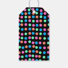 春パステルスポットオンブラック ギフトタグ