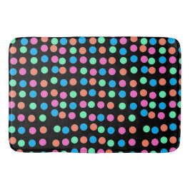 春パステルスポットオンブラック バスマット