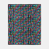 春パステルスポットオンブラック フリースブランケット (正面)