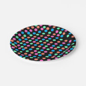 春パステルスポットオンブラック ペーパープレート (アングル)