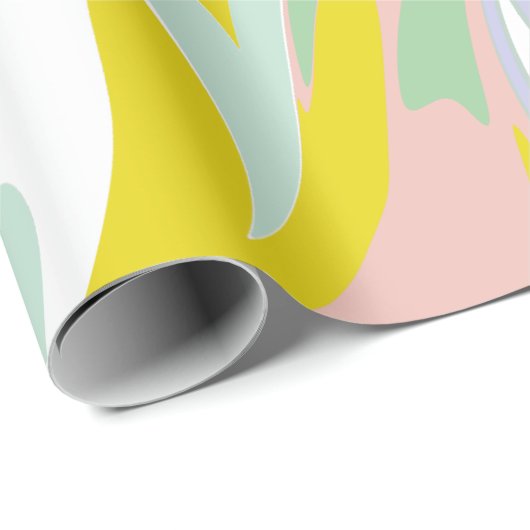 春パステルスワールズ |抽象芸術マーブリングデザイン ラッピングペーパー (ロールコーナー)