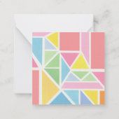 春パステルズジオメトリックプリント ノートカード (裏面)