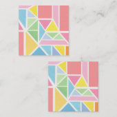 春パステルズジオメトリックプリント ノートカード (正面/裏面)