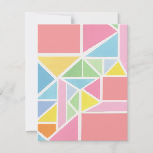 春パステルズジオメトリックプリント ノートカード (正面)