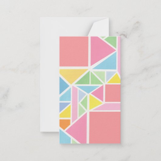 春パステルズジオメトリックプリント ノートカード (正面)