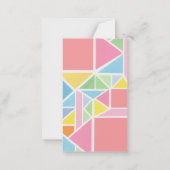 春パステルズジオメトリックプリント ノートカード (裏面)