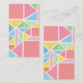 春パステルズジオメトリックプリント ノートカード (正面/裏面)