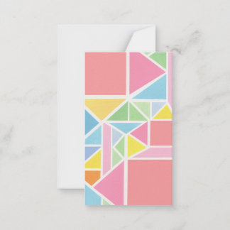 春パステルズジオメトリックプリント ノートカード