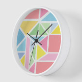 春パステルズジオメトリックプリント 壁時計 (傾斜)