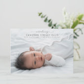 春パステルセージグリーンデイジーベビーフォト誕生 案内状 (スタンド正面)