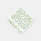 春パステルセージデイジーブライダルシャワーカスタム スタンダードカクテルナプキン (角)