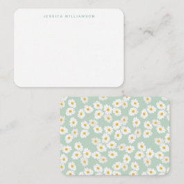 春パステルセージブルーデイジー名前をカスタムする ノートカード