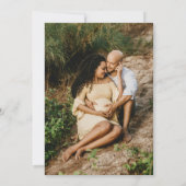 春パステルセージ緑のデイジーベビーシャワー写真 招待状 (裏面)