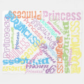 春パステルネームコラージュフリースブランケット フリースブランケット (正面(横))