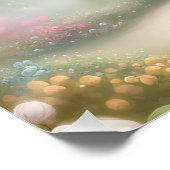 春パステルフラワーアンドバード付きバードハウス ポスター (コーナー)