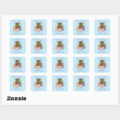 春パステルフラワーズフクロウ蔵書票 スクエアシール (シート)