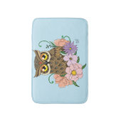 春パステルフラワーズフクロウ バスマット (正面縦)