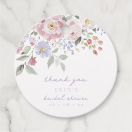 春パステルフローラブライダルシャワーサンキュー フェイバータグ