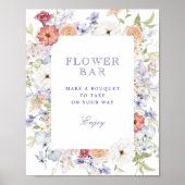 春パステルフローラブライダルシャワーフラワーバー ポスター (正面)