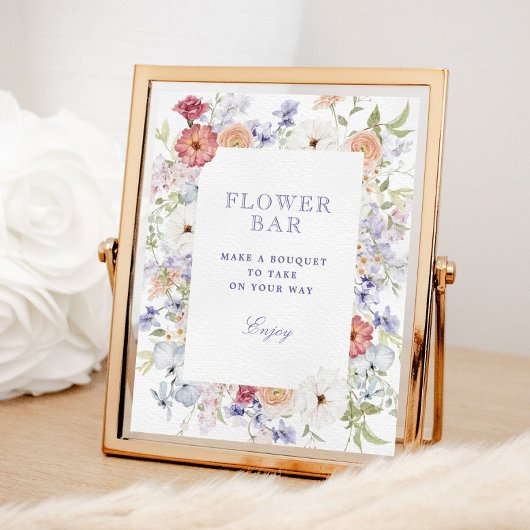 春パステルフローラブライダルシャワーフラワーバー ポスター
