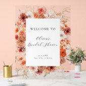 春パステルフローラブライダルシャワー歓迎 アクリルサイン (ウェディング)