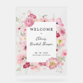 春パステルフローラブライダルシャワー歓迎 アクリルサイン (正面)
