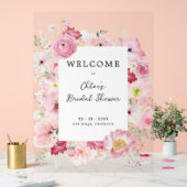 春パステルフローラブライダルシャワー歓迎 アクリルサイン (ウェディング)
