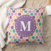 春パステル水玉模様パターンとモノグラム クッション (ブランケット)