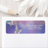 春パステル蝶パーティの招待状 ラベル (インサイチュ)