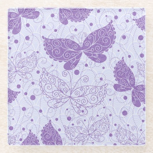 春パターン ガラスコースター (正面)