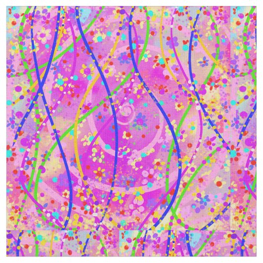 春パターン ファブリック (クローズアップ)