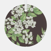 春パターン、緑の枝シームレス。 ガラスオーナメント (裏面)