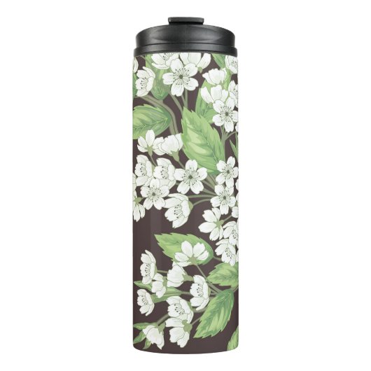 春パターン、緑の枝シームレス。 タンブラー (正面)