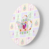 春パッチクロック ラージ壁時計 (傾斜)