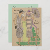 春パリジャンフラッパーファッションシャワー 招待状 (正面/裏面)