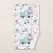 春パーソナライズされたイースターの水彩要素 バスタオルセット (ハンドタオル)