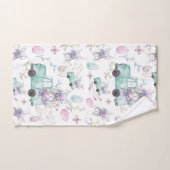 春パーソナライズされたイースターの水彩要素 バスタオルセット (ハンドタオル)