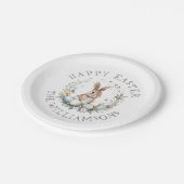春パーソナライズされたバニーイースターエッグガーランド ペーパープレート (アングル)