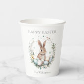 春パーソナライズされたバニーイースターエッグガーランド 紙コップ (裏面)