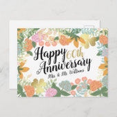 春パーソナライズされたフローラハッピー60周年記念 ポストカード (正面/裏面)