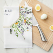 春パーソナライズされたワイルドフラワーズキッチンタオル キッチンタオル (四つ折り)