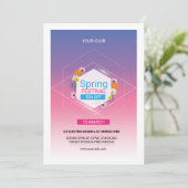 春パーティの招待状フライヤーテンプレート 招待状 (スタンド正面)