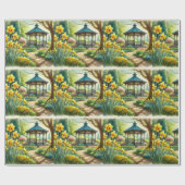 春パーティーダフォジルとガゼボラッピング紙 ラッピングペーパー (フラット)