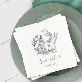 春パーティーテーマバニーウォーターカラーナプキンズ スタンダードカクテルナプキン